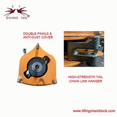 19.6kN Vital Double Ratchet Pawls Ручная цепная блочная подъемная установка 2000 кг с цепью G80 из сплава стали